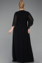 Abendkleid in Übergröße Lang Chiffon Schwarz ABU6177