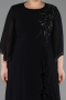 Abendkleid in Übergröße Lang Chiffon Schwarz ABU6177