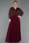 Weinrot Kleider İn Großen Größen Chiffon Lang ABU5859