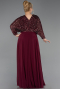 Weinrot Kleider İn Großen Größen Chiffon Lang ABU5859