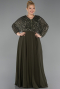 Khaki Kleider İn Großen Größen Chiffon Lang ABU5859
