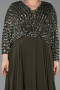 Khaki Kleider İn Großen Größen Chiffon Lang ABU5859