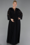 Abendkleid in Übergröße Lang Chiffon Schwarz ABU6178