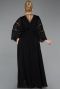 Abendkleid in Übergröße Lang Chiffon Schwarz ABU6178