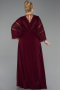 Abendkleid in Übergröße Lang Chiffon Kirschrot ABU6178