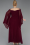 Kirschrot Abendkleid İn Übergröße Chiffon Lang ABU6068