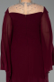 Kirschrot Abendkleid İn Übergröße Chiffon Lang ABU6068