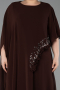Abendkleid in Übergröße Lang Chiffon Braun ABU6179