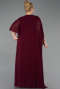 Abendkleid in Übergröße Lang Chiffon Pflaume ABU6179