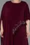 Abendkleid in Übergröße Lang Chiffon Pflaume ABU6179