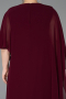 Abendkleid in Übergröße Lang Chiffon Pflaume ABU6179