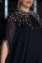 Abendkleid in Übergröße Lang Chiffon Marineblau ABU5845