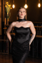 Abendkleid Lang Perlenbesetzt Schwarz ABU6238
