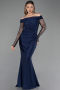 Abendkleid Lang Marineblau ABU6273
