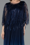 Marineblau Abendkleid İn Übergröße Chiffon Lang ABU4633
