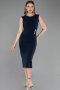 Abendkleid Midi Marineblau ABK2653