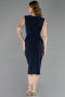 Abendkleid Midi Marineblau ABK2653
