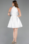 Partykleid Kurz Satin Weiß ABK2654