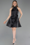 Partykleid Kurz Satin Schwarz ABK2654