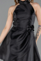 Partykleid Kurz Satin Schwarz ABK2654