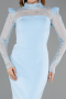 Abendkleid Midi Eisblau ABK2655