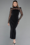 Abendkleid Midi Schwarz ABK2655