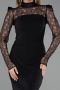 Abendkleid Midi Schwarz ABK2655