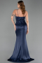 Abendkleid Lang Satin Marineblau ABU6275