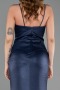 Abendkleid Lang Satin Marineblau ABU6275