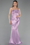 Abendkleid Lang Satin Lila ABU6275