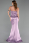 Abendkleid Lang Satin Lila ABU6275