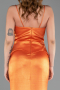 Abendkleid Lang Satin Orange ABU6275