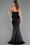 Abendkleid Lang Satin Schwarz ABU6275