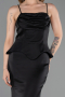 Abendkleid Lang Satin Schwarz ABU6275