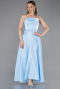 Abendkleid Midi Satin Eisblau ABK2657