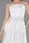 Abendkleid Midi Satin Weiß ABK2657