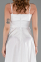 Abendkleid Midi Satin Weiß ABK2657