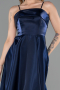 Abendkleid Midi Satin Marineblau ABK2657