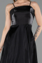 Abendkleid Midi Satin Schwarz ABK2657