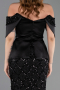 Abendkleid Lang Schuppig Schwarz ABU6254