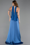 Abendkleid Lang Satin Indigo ABU6276