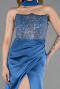Abendkleid Lang Satin Indigo ABU6276