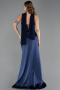 Abendkleid Lang Satin Marineblau ABU6276