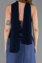 Abendkleid Lang Satin Marineblau ABU6276