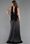 Abendkleid Lang Satin Schwarz ABU6276