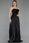 Abendkleid Lang Chiffon Schwarz ABU6277