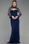 Abendkleid Lang Spitze Marineblau ABU6278