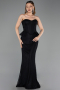 Abendkleid Lang Spitze Schwarz ABU6278