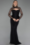 Abendkleid Lang Spitze Schwarz ABU6278