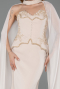 Abendkleid im Meerjungfrau-Stil Lang Beige ABU6255